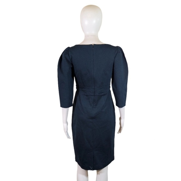 Ann Taylor Navy Blue Fitted Knee Length Dress Size 0 - Picture 2 of 5